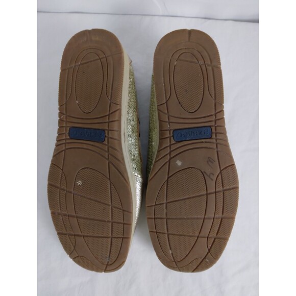 SEBAGO Gold METALLIC Leather Deck Boat Shoes Loafers Flat Womens Size 7.5 - Picture 11 of 11